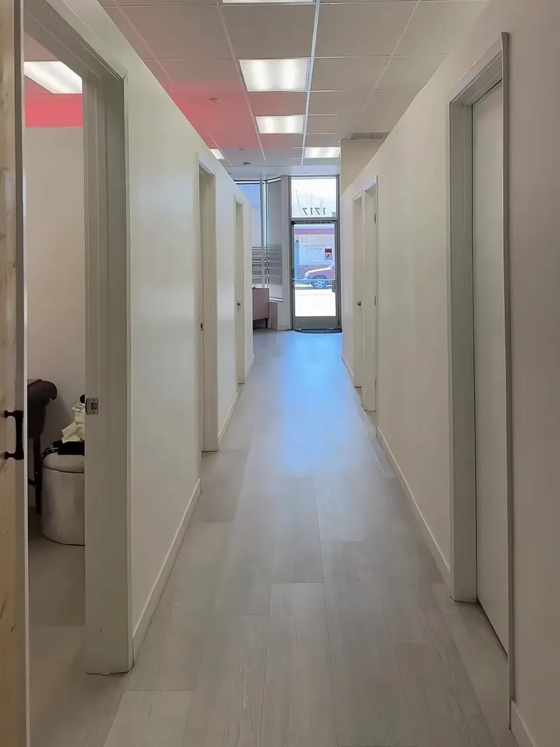Hallway to the private treatment rooms at The Body Sculpt LA